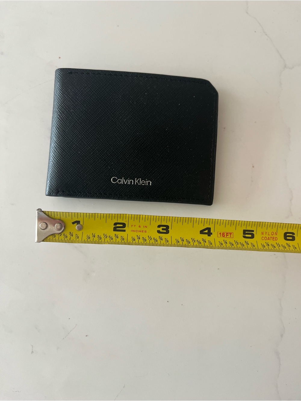 Calvin Klein Black Men's Leather Bifold Wallet with Logo